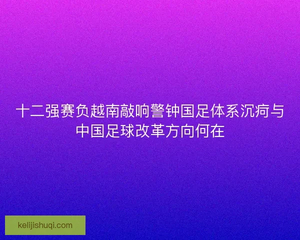 十二强赛负越南敲响警钟国足体系沉疴与中国足球改革方向何在